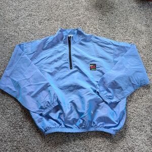 90s Surf Style Blue Holographic Windbreaker